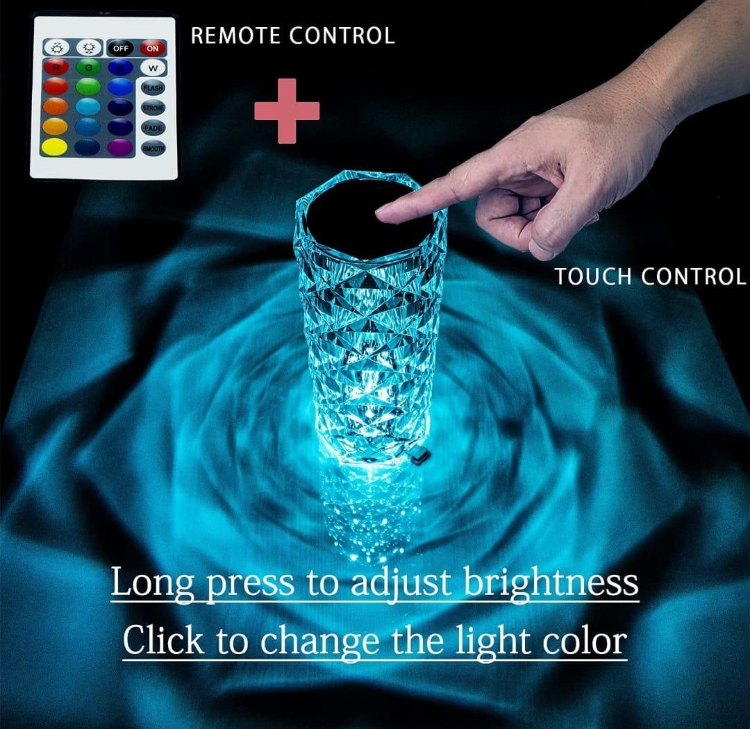 16 Color Changing Rose Crystal Diamond Table Lamp