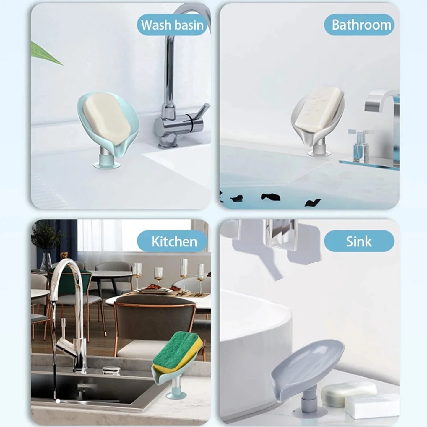 Premium Leaf-Design Self-Draining Soap Holder