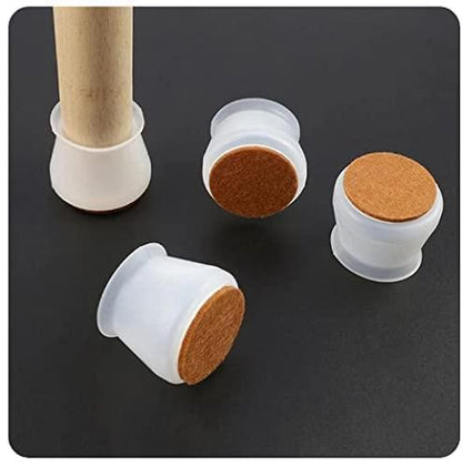 Silicone Chair Leg Covers with Felt Bottom – Pack of 6 (Multicolour)