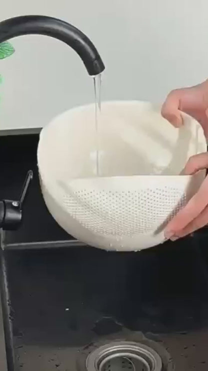 Food Washing Bowl and Strainer (Assorted Color)